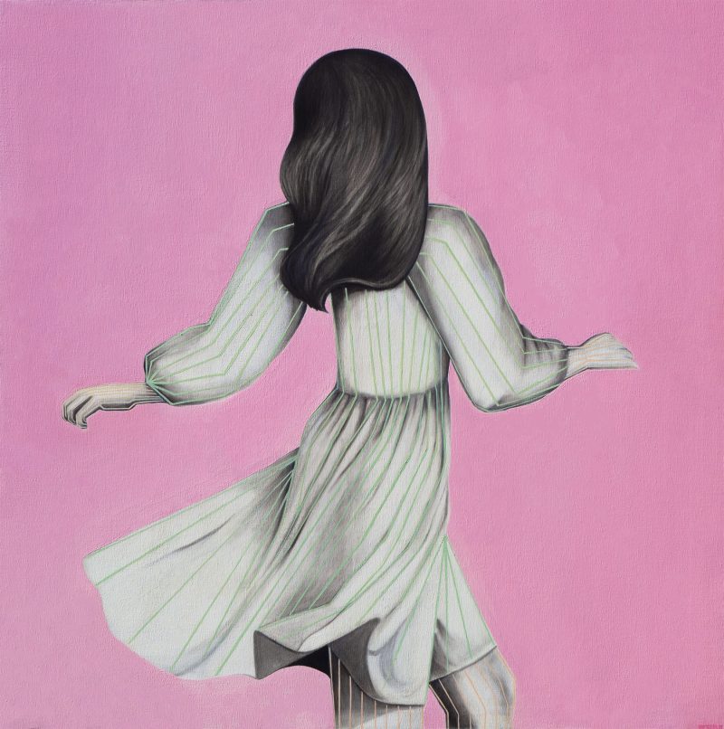 pintura arte ana scola madrid emerging artist oil on canvas oil paingting with charcoal by Ana Scola