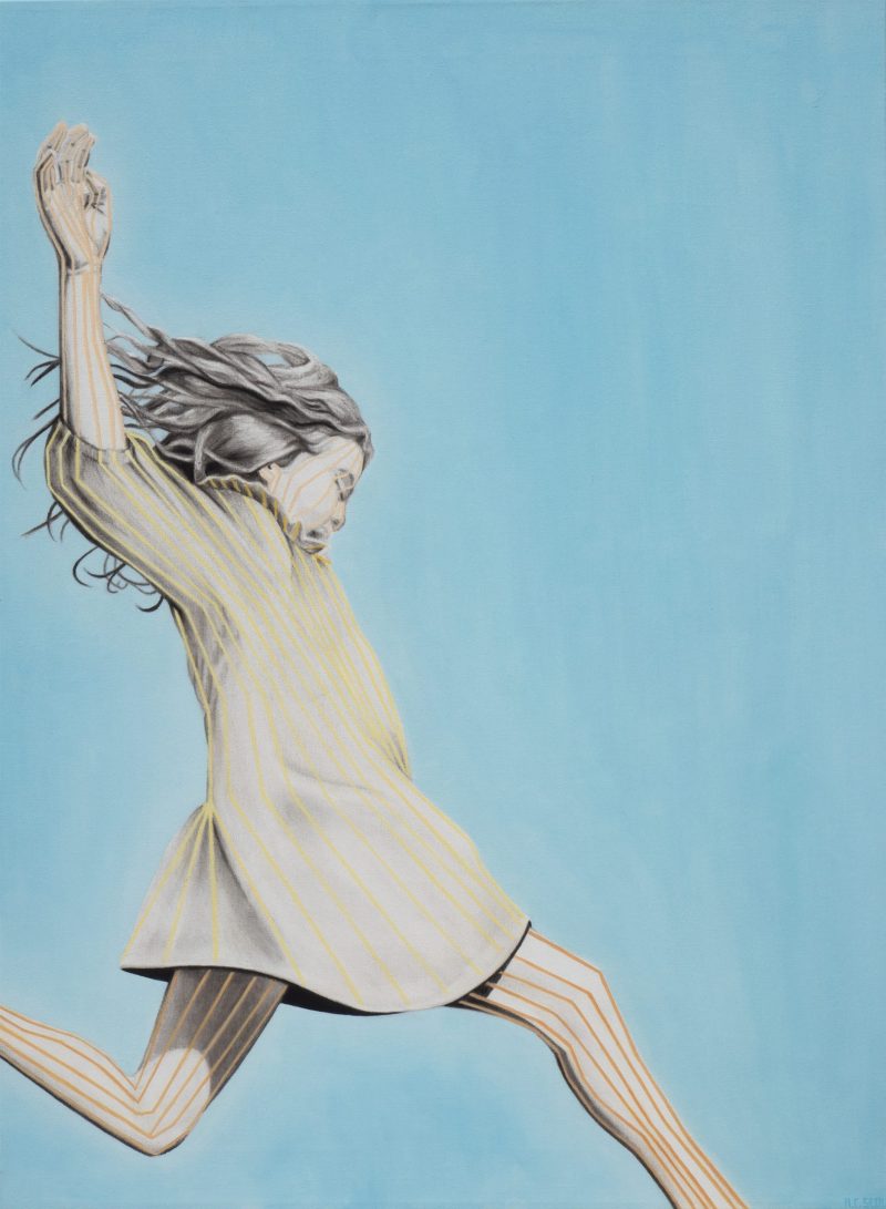 Ana C. Scola painting charcoal and oil painting.CR-2024-06 Artwork from spanish emerging artist.